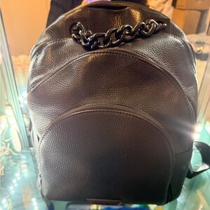 Kendall & Kylie Black Backpack with Chain Detail